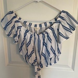 Pacsun striped cropped blouse